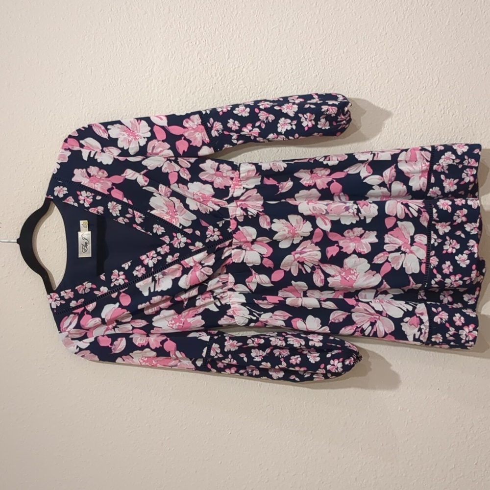Eliza J Long Sleeve Floral Mini Dress Size 4P